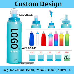 Oferta Especial Botella de Hidratación Flexible Plegable de TPU de Alta Calidad sin BPA de 300ml 400ml 500ml Ligera para Exteriores - Product Image 2