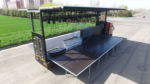 Remorque de scène extérieure HUAYUAN S455 |   Semi-remorque hydraulique de 13 m |   Toit et scène haute capacité - Product Image 6