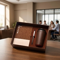 Coffret Cadeau Personnalisé en Forme de Grains de Café : Carnet A5, Stylo Gel, Gobelet – Boîte Cadeau Promotionnelle pour Entreprises