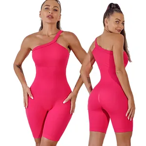 Customized 1 Piece Bodysuit Seamless Yoga Suit Women's High Waist Sports Jumpsuit