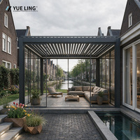 Pergola de jardin extérieure en aluminium à toit à lames orientables, sur mesure pour les détaillants d'extérieur, villa, patio, protection solaire anti-UV