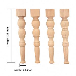 Mid Century Modern Solid Curved Wooden Dining Table <b>Legs</b> <b>Sofa</b> Chair <b>Legs</b> Smooth Finish Living Room Bedroom Hospital - Product Image 2