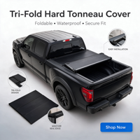 Couverture de benne rigide manuelle pliable en trois parties en alliage d'aluminium pour Toyota Tundra 2022-2024, Ford F-150 2015-2020, Nissan NP300/Navara 2016-2024