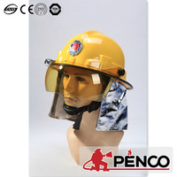 Casque de pompier CE EN443 Protection du cou et du visage Style européen Équipement de lutte contre l'incendie Casque de sauvetage Prix ​​bas