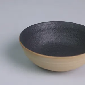 Ciotola in ceramica nera opaca ciotole per la colazione prodotti giapponesi stoviglie ristorante nordico decorazioni per la casa e la cucina