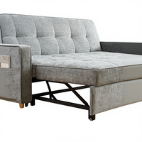 Sofá Cama Esquinero en Forma de L con Almacenamiento Extraíble de Tela para Sala de Estar, Sofá Futón Convertible en Cama