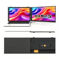 Écran d'extension pour ordinateur portable 14 pouces S8 FHD IPS, double moniteur portable pour ordinateurs portables de 13 à 17 pouces, USB-C/Type-C Plug & Play avec Windows MacOS
