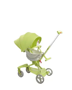 Lüks bebek arabası yüksek görünüm bebek Pram taşıyıcı çin tedarikçisi doğrudan satış 3 in 1 deri özel OEM özelleştirilmiş çerçeve logosu
