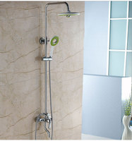 Ensemble de douche à main en cuivre électroplaqué avec robinet dissimulé trois fonctions chaud/froid, jet de pluie et pommeau de douche circulaire