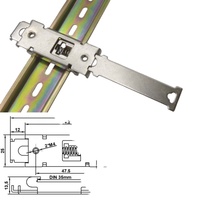 C35 C45 support fixe en alliage d'aluminium attache relais accessoire métal rail de guidage boucle Din Rail Supports de montage