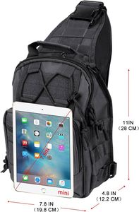Mochila táctica Oxford impermeable con cremallera, bandolera Molle, mochila de pecho para uso diario al aire libre - Product Image 4