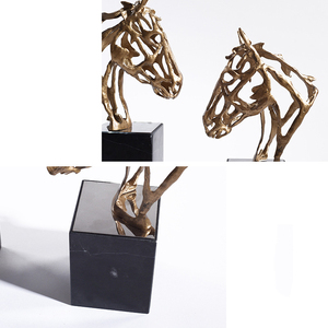 金属製馬飾り動物像金属製馬頭像デスクデコレーション - Product Image 5