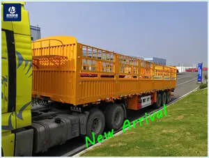 40ft Flatbed Truck Trailer With Low Fence For Wood Timber Chair Table Transport Commercial Truck Trailers