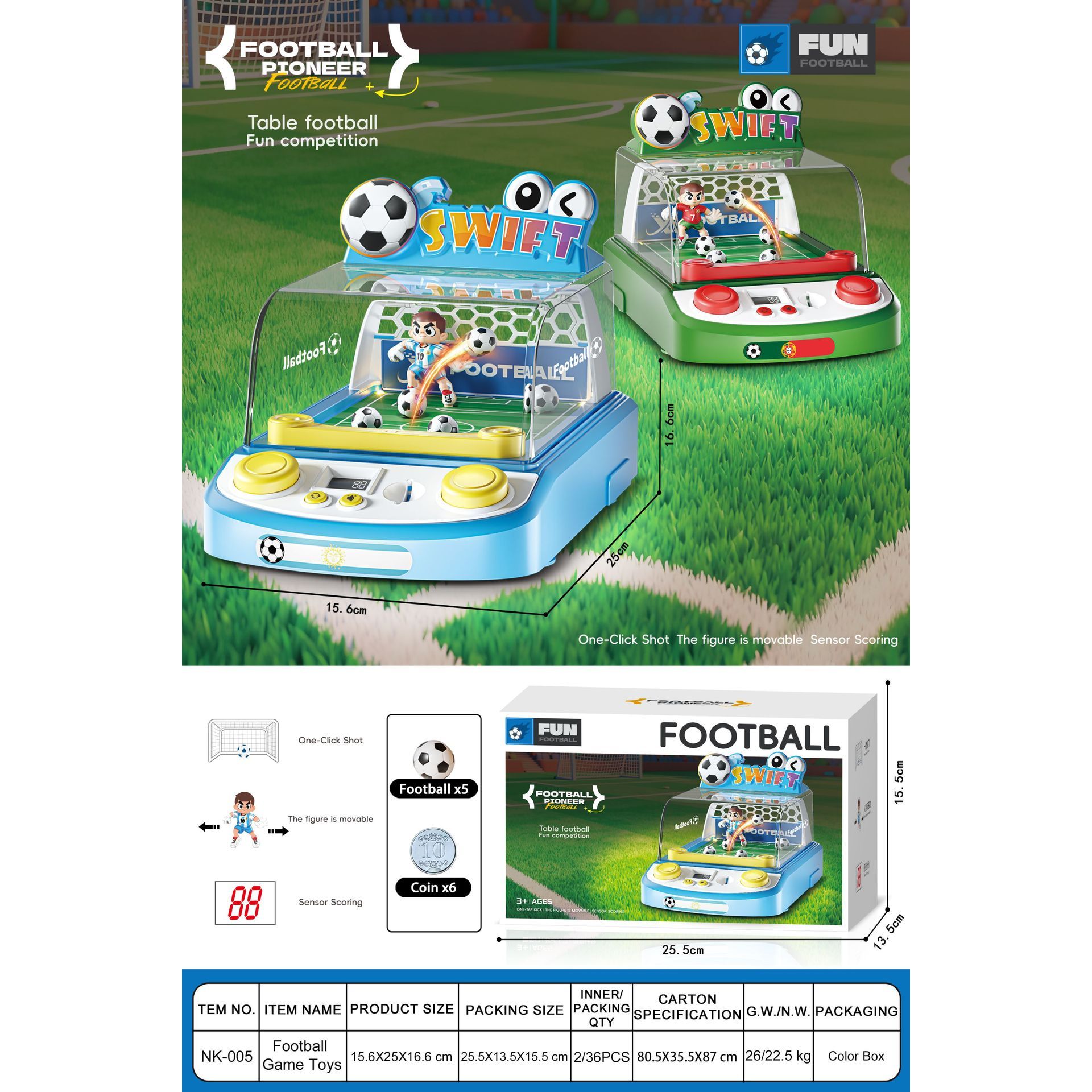 Console de jeu de football [bleu] Boîte de couleur anglaise