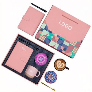 Coffret Cadeau Premium 5-en-1 : Carnet en Cuir, Mug en Céramique, Sous-Verre Caleidoscope, Stylo Métallique et Cuillère – Idéal pour Souvenir d'Entreprise - Product Image 2