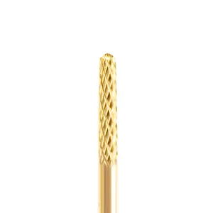 Gold Round Diamond Top Tungsten Steel Nail Drill Bit Essential Tool For Nail Care