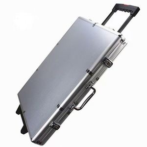 Direct Sales Aluminum Alloy Silver 1000 Size <b>Suitcase</b>, Leisure and Entertainment Chip Dice <b>Storage</b> Box, Poker <b>Storage</b> Box - Product Image 2