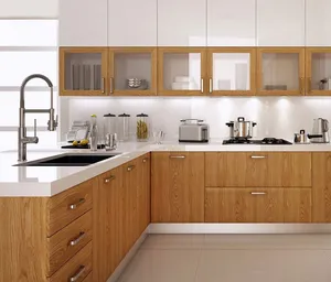 Eautiful-armario de cocina de madera maciza, conjunto de material de despensa modular personalizado, de estilo antiguo