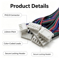 Maßgefertigter Kabelbaum mit JST ZH PH EH XH Steckverbindern, 1,0-2,54mm Rastermaß, 2-6-polig, Verzinntes Kupfer, PVC, LVDS-Bandkabel für Computer und Automobil