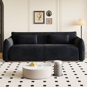 Vintage Style Island <b>Sofa</b> Fabric Straight Line Double Chaise Living Room Furniture - Product Image 2