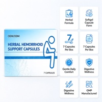 Capsules de soutien pour hémorroïdes sous marque privée OEM ODM Confort intestinal pour l'inconfort anal avec capsules à base de plantes pour hémorroïdes 7 Vente en gros