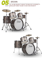 Instrument de percussion musical de haute qualité, batterie acoustique de 5 pièces, batterie pour enfants, filles, enfants, à vendre