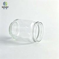Vente en gros de pots en verre ronds courts vides de 200 ml, pots transparents de qualité alimentaire pour les petits fabricants de produits alimentaires et les distributeurs locaux