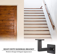 Supports en acier robustes thermolaqués, fixation murale carrée pour rampes d'escalier et étagères, support simple en acier inoxydable