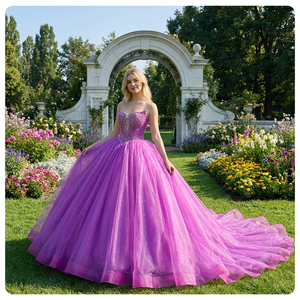 Vestido de Quinceañera Mexicano con Hombros Descubiertos, Escote Corazón, Formal, Largo hasta el Suelo, con Bordado de Cristal, Antiestático, Natural, para Fiesta de Noche - Product Image 1