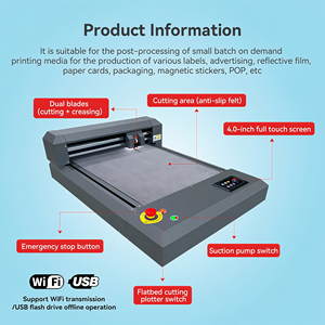 Ayf New 940x690x290mm Dubbelkop Semi-automatische Aluminium Platte <span class=keywords><strong>Bed</strong></span> Stansplotter Machine AC 220V 100W Vouwmachine Vinyl - Product Image 2