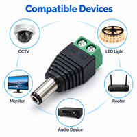 Prise d'alimentation mâle DC 5,5x2,5 mm avec bornes à vis pour adaptateur d'alimentation de bande LED CCTV