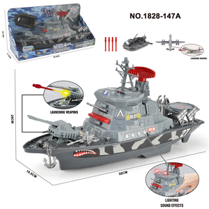 Jouet <span class=keywords><strong>militaire</strong></span> bateau d'escorte coulissant avec lumière et musique jeu de tir <span class=keywords><strong>radar</strong></span> rotatif - Product Image 5