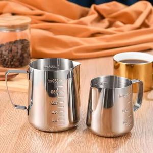 Modern Design Eco-Friendly Metal Latte Art <b>Cup</b> Scale Thickened Milk Frothing Stainless Steel Barista <b>Steaming</b> Pitcher Coffee - Product Image 4