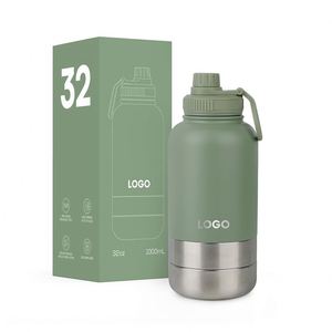 Best-seller transfrontalier, design de logo personnalisé, kit de voyage pour animaux de compagnie portable 3 en 1, bouteille d'eau pour chien en acier inoxydable 304 - Product Image 1