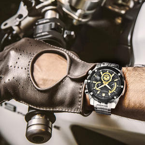 Reloj cronógrafo para hombre Berjani, correa de acero inoxidable, resistente al agua hasta 30M, reloj deportivo multifuncional de cuarzo PD-3311 - Product Image 4