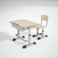Fournisseur d'usine de mobilier scolaire : Tables d'étude en bois pour salle de classe et chaises, ensemble table et chaise individuelles pour écoliers