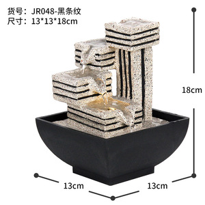 Fuente de escritorio con agua corriente, diseño geométrico moderno de resina para escritorio, oficina, sala de estar, regalo. - Product Image 4