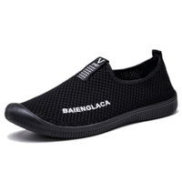 Chaussures pour hommes en gros du fabricant, chaussures de sport décontractées pour hommes respirantes en tissu tissé, chaussures paresseuses à la mode