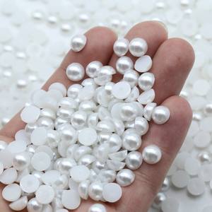 Diskon Besar 2Mm 3Mm 4Mm 5Mm 6Mm 8Mm 10Mm Punggung Datar Setengah Mutiara Abs Plastik Tanpa Lubang - Product Image 1