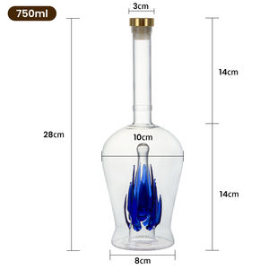 Decantador de botella de vino de cristal hecho a mano, regalo de Navidad único, botella con forma de dedo medio, decantador de <span class=keywords><strong>whisky</strong></span> de cristal y juegos de Vasos - Product Image 6
