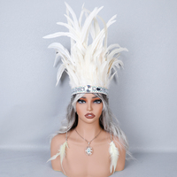 Bandeau fantaisie de carnaval, véritable bandeau indien en plumes douces, queue de coq en plumes naturelles, accessoires bohèmes pour cosplay, mariage, carnaval