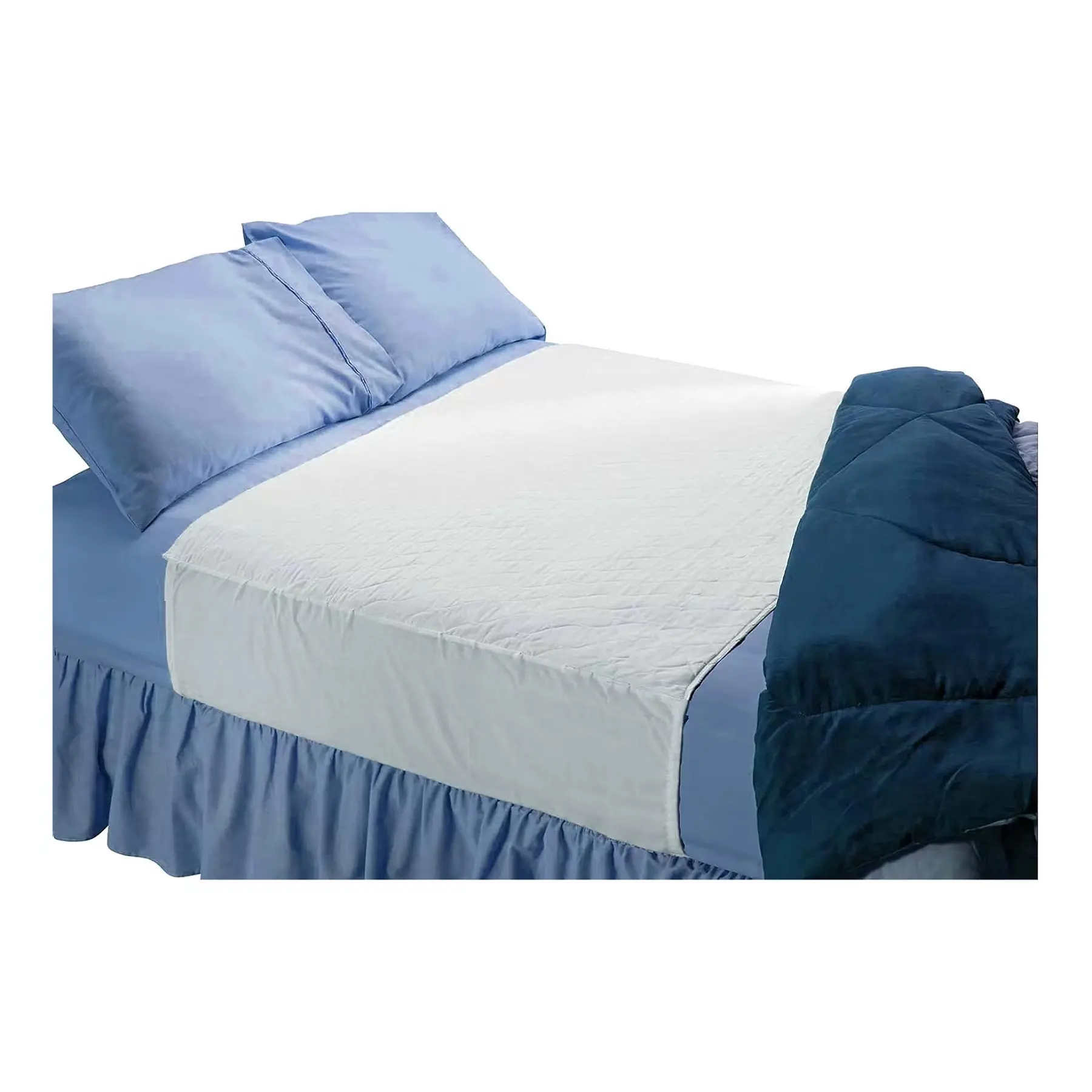 Coussin de lit imperméable absorbant avec côtés repliables Lavable Tuck in Underpad Protection contre l'incontinence pour animal de compagnie adulte