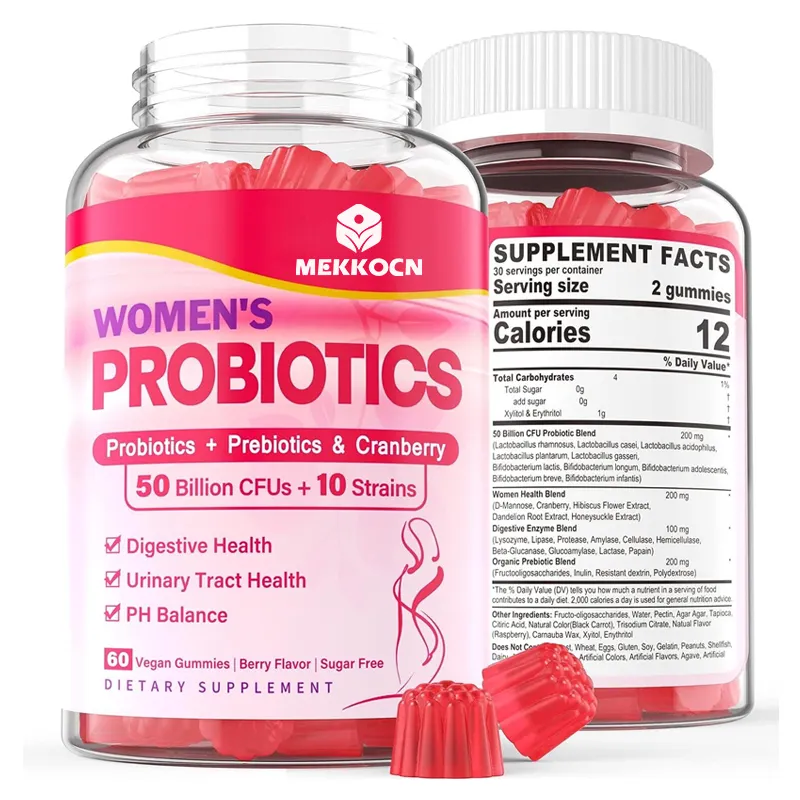 OEM Offre spéciale Enzymes digestives Canneberge Probiotiques sans sucre pour femmes Gummy