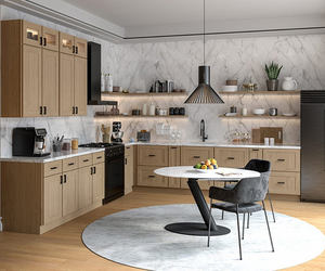 Custom White Oak Modern Kitchen Sink Base Cabinets Hinge Modular Design Environmental Friendly Ready Assemble American Style - Product Image 6