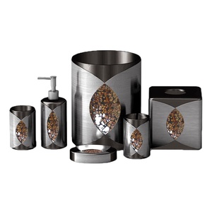 ประเทศจีนผู้ผลิตชุดอาบน้ำเรซิ่นชุบหรูหราอุปกรณ์ห้องน้ำทองชุดอุปกรณ์ห้องน้ำชุดห้องน้ำสำหรับตกแต่งบ้าน - Product Image 4