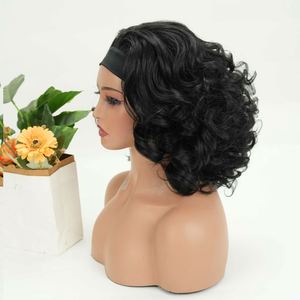 Peluca de Cabello Sintético con Diadema Ondulada y Rizada de 14 Pulgadas Amygirl, Rizada Promedio, Resistente al Calor, 180% de Densidad, Hecha a Máquina - Product Image 5