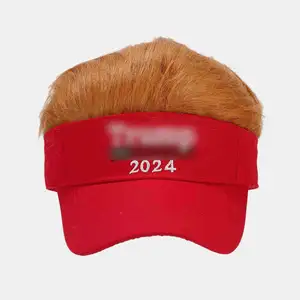 저렴한 사용자 정의 투표 가발 모자 Tro-mp 자수 가발 노란 머리 모자 선택 선택 스포츠 모자