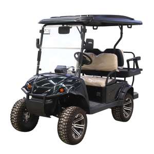 Voiture de golf 4 places à carrosserie en acier inspirée des motos tout-terrain, avec une grande garde au sol et des pneus tout-terrain. - Product Image 5