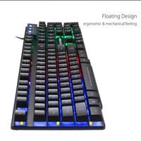 Souris et clavier de jeu mécanique filaire, pour joueur, Combo, Mobile, rétro-éclairage arc-en-ciel, USB