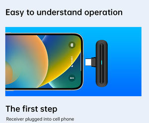 Micrófono inalámbrico de grabación de vídeo en línea profesional con reducción de ruido 2 en 1 2,4 GHz - Product Image 6